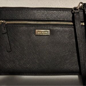 Kate Spade Tinie Laurel Black Wristlet Quiet Luxury Simplicity Elegant UEC